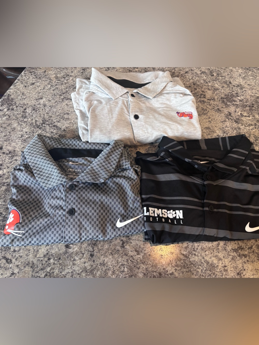 Nike Clemson Tigers Dri-FIT Polo shirts -set of (3)